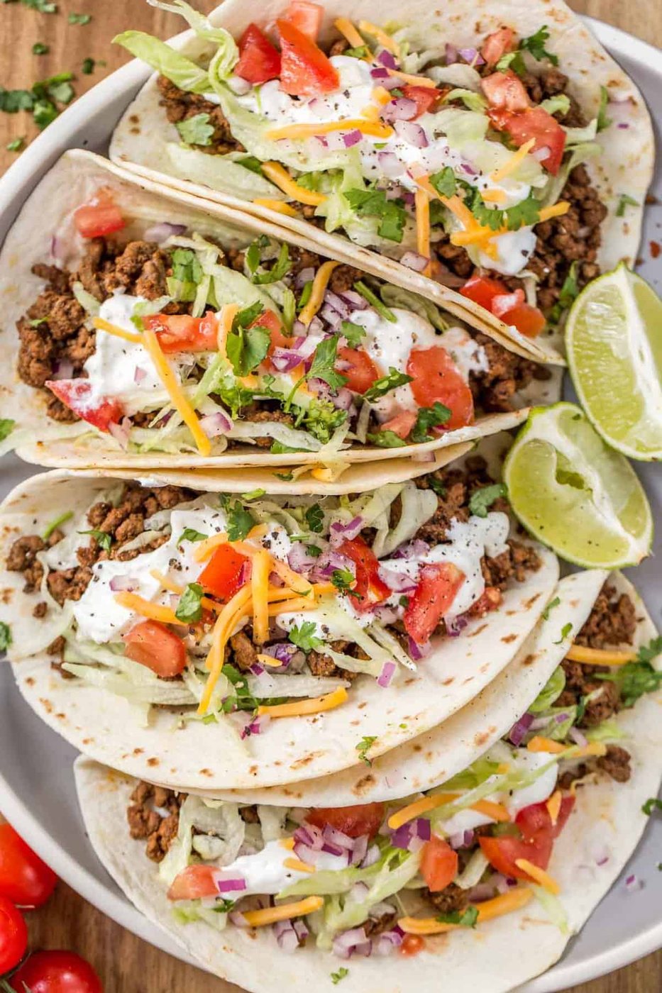 A plate of Scratch Kitchen beef tacos